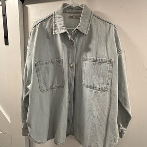 Zara Light Blue Denim Jacket Large